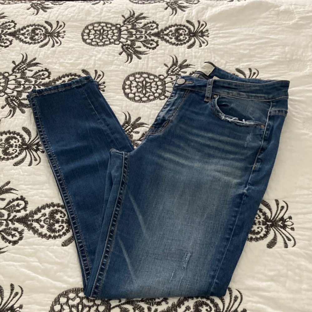 BKE Women's Dark Blue Skinny Jeans